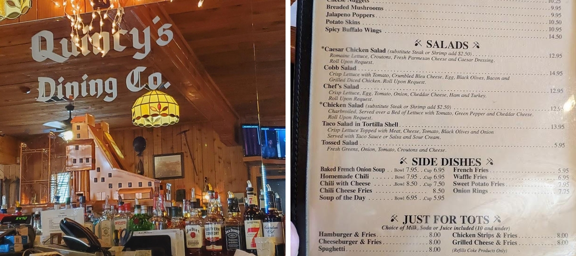 Quincy's Restaurant & Lounge Menu